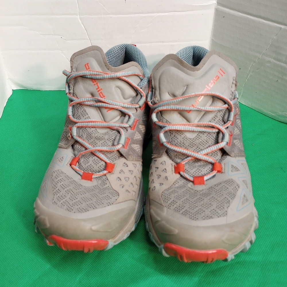 La Sportiva Bushida II Gray and Orange Trail Running Women Shoes Size 6.5